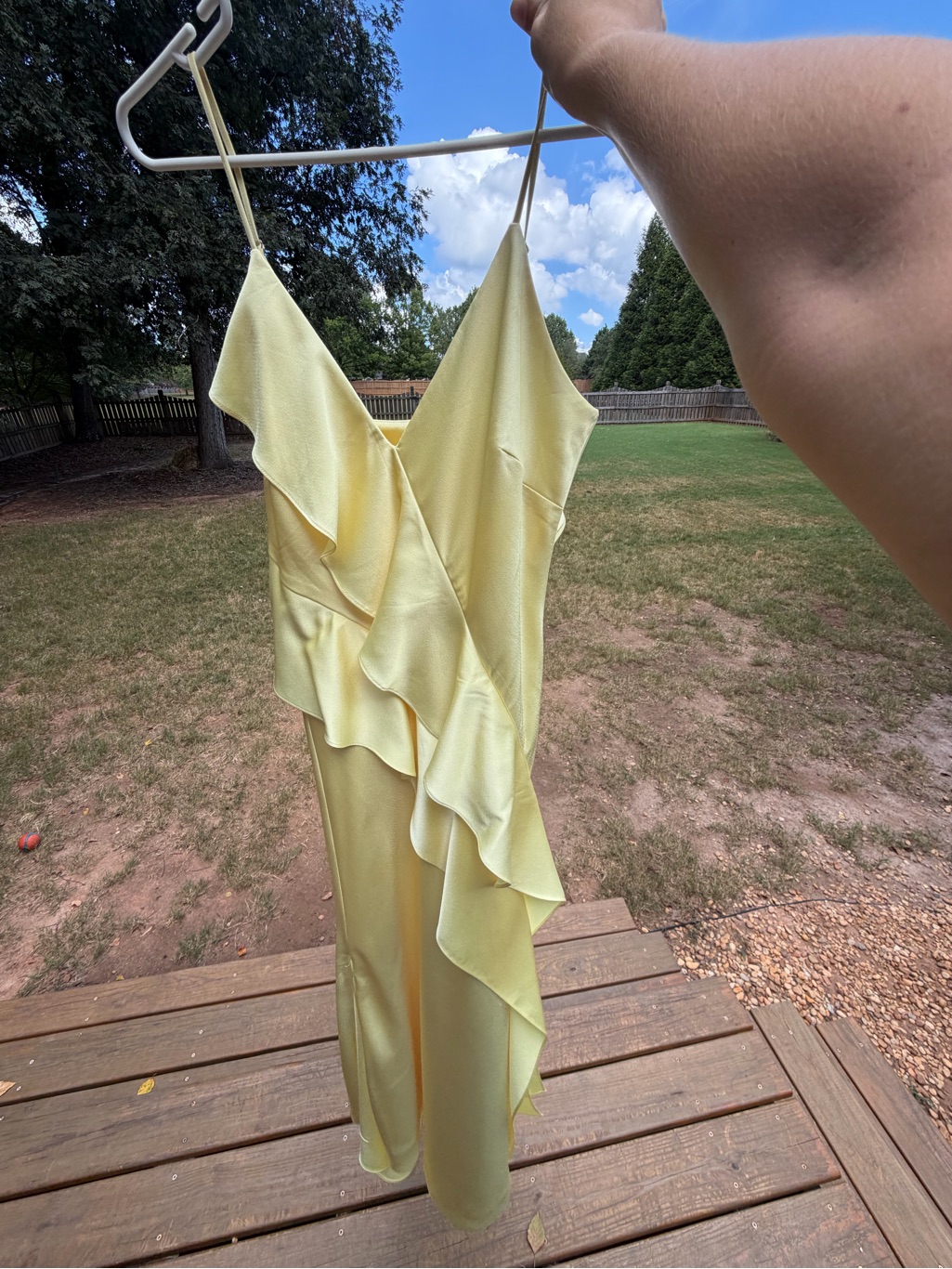 Gianni Bini Yellow Ruffle Slip Maxi Dress — image 3 of 4